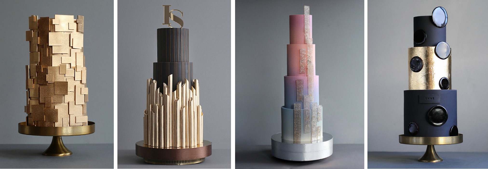 геометрические свадебные торты